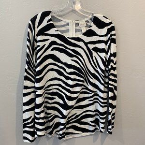 Chico's Zebra Print Long Sleeve Shirt